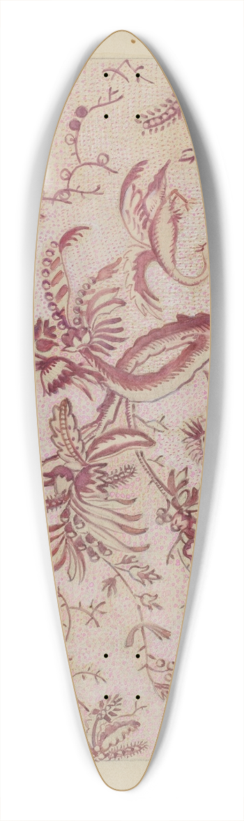 George Loughridge - Block Print 39.3 inch art pintail longboard deck