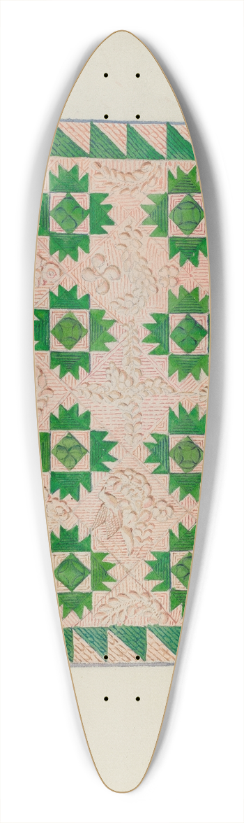 George Loughridge - Patchwork Quilt 39.3 inch art pintail longboard deck