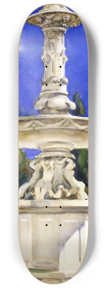 John Singer Sargent - Marble Fountain in Italy 8.25 inch art skate deck