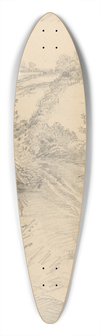 George Richmond - A Bushy Lane with a Field Beyond 39.3 inch art pintail longboard deck