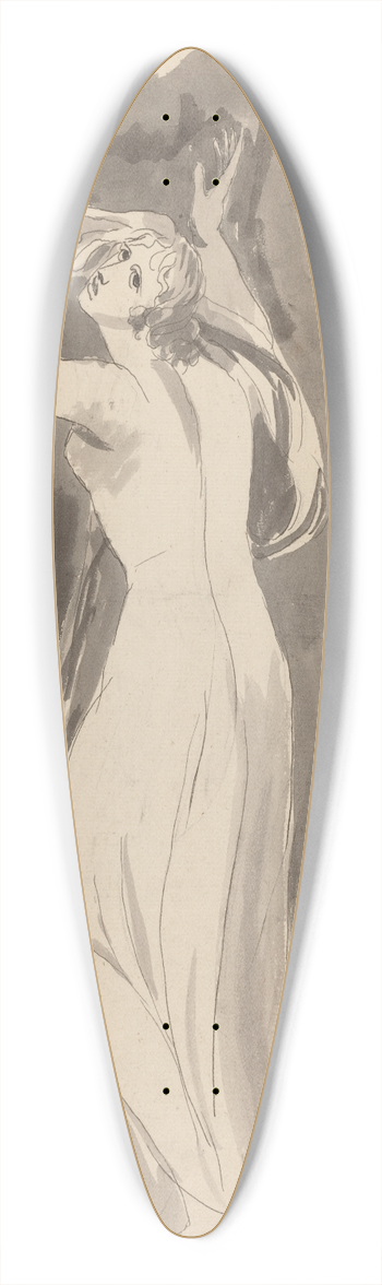 George Romney - A Study of Miranda for The Tempest 39.3 inch art pintail longboard deck