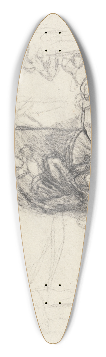 George Romney - Figure Composition Study 39.3 inch art pintail longboard deck