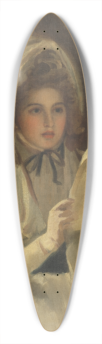 George Romney - Lady Hamilton as Serena Reading a Newspaper 39.3 inch art pintail longboard deck