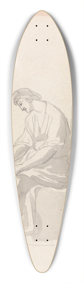 George Romney - Seated Woman 39.3 inch art pintail longboard deck