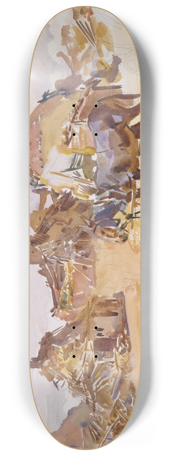 John Singer Sargent - Mules and Ruins 8.25 inch art skate deck