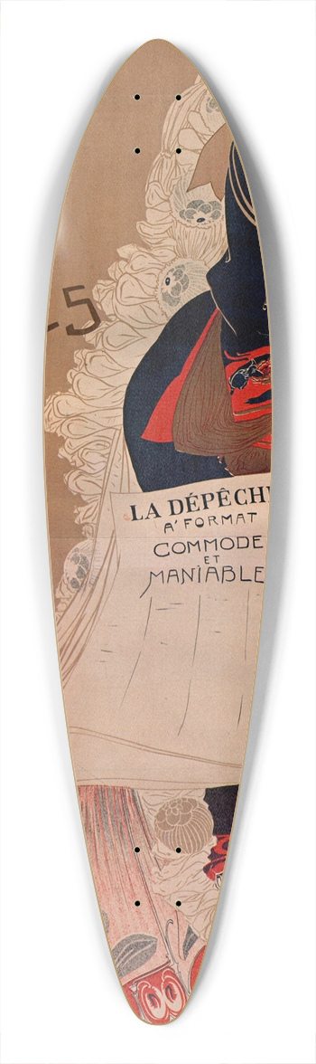 Georges de Feure - La Dpeche 39.3 inch art pintail longboard deck