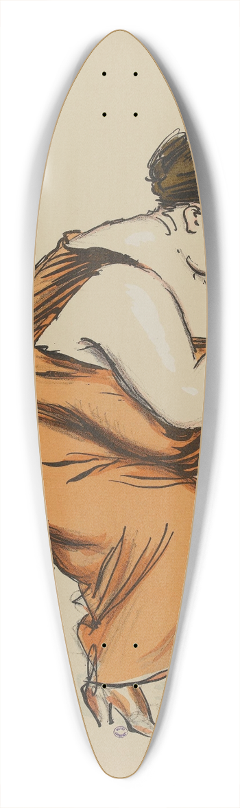 Georges Goursat (Sem) - Elsa Maxwell 39.3 inch art pintail longboard deck