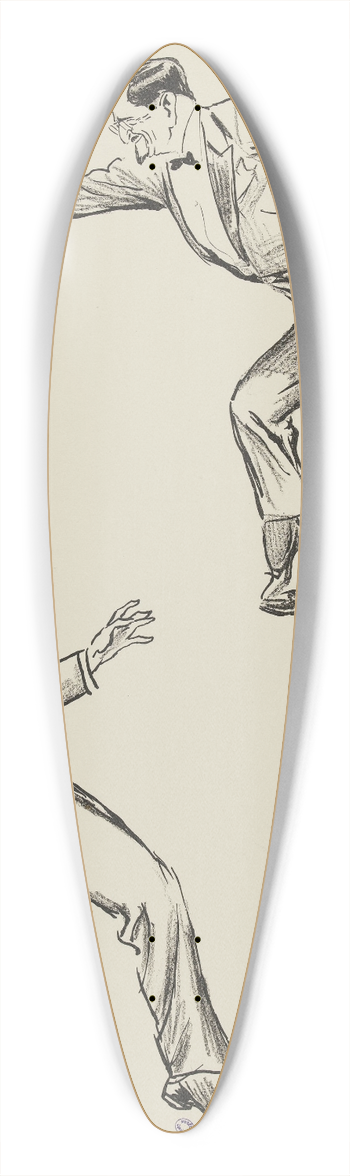 Georges Goursat (Sem) - La danse Havas 39.3 inch art pintail longboard deck