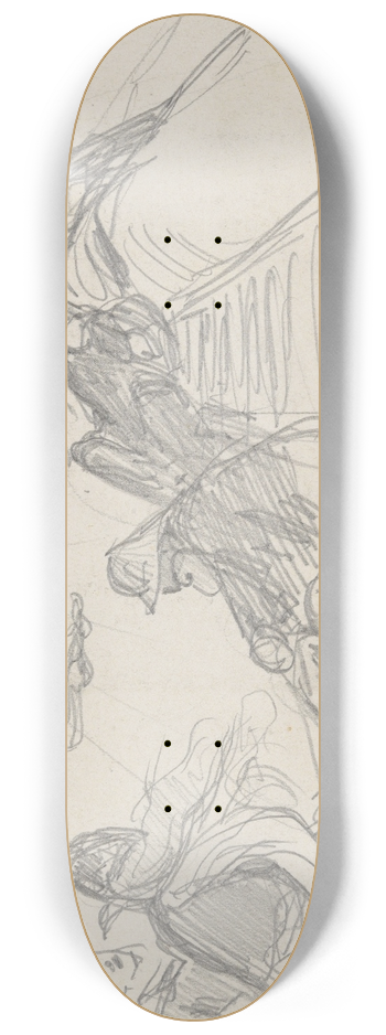 John Singer Sargent - Sailors Relaxing on Deck 8.25 inch art skate deck
