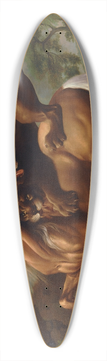 George Stubbs - A Lion Attacking a Horse 39.3 inch art pintail longboard deck