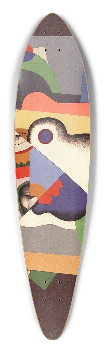 Georges Valmier - Composition with flowers 39.3 inch art pintail longboard deck
