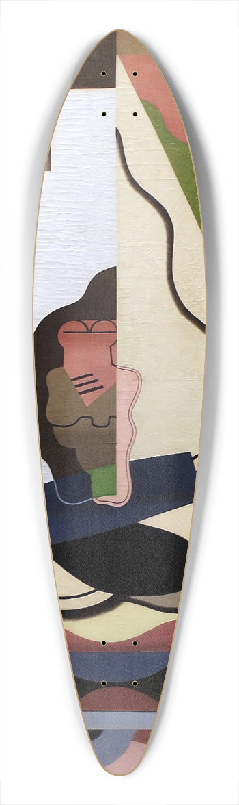Georges Valmier - La Marina 39.3 inch art pintail longboard deck
