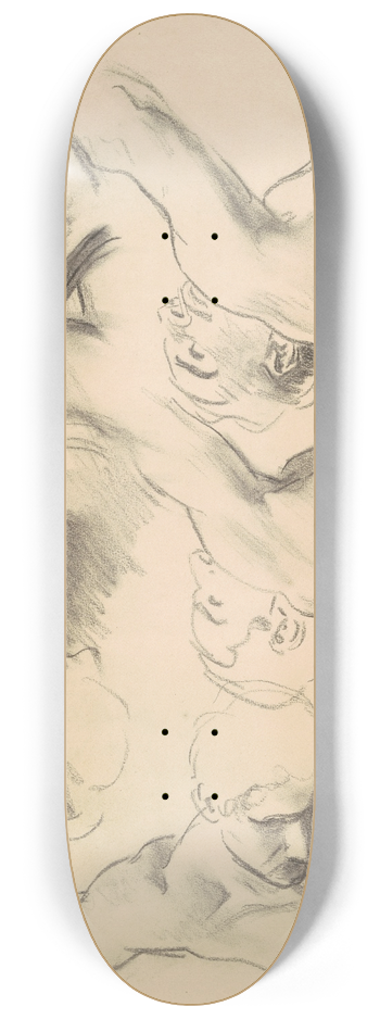 John Singer Sargent - Studies for Heaven and Hell 8.25 inch art skate deck