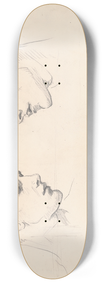 John Singer Sargent - Studies of a Mans Head 8.25 inch art skate deck