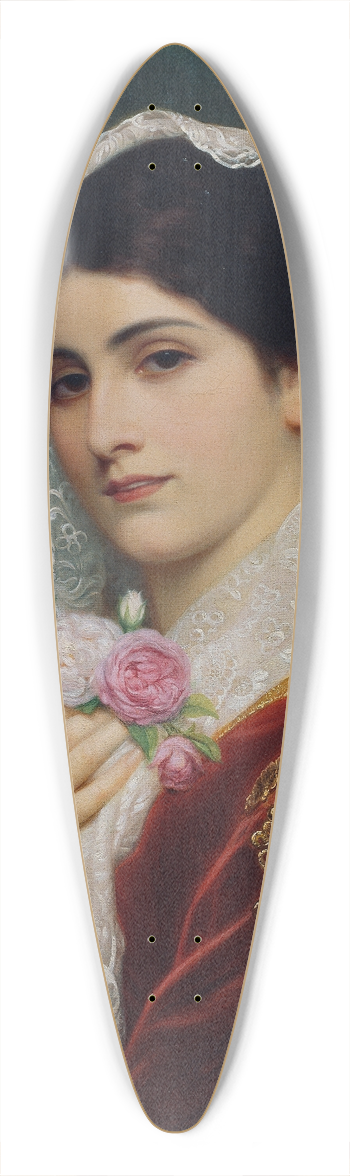 Georg Martin Ignaz Raab - Female study head 39.3 inch art pintail longboard deck