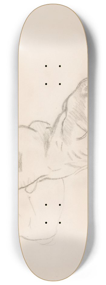John Singer Sargent - Study of Eros for Eros and Psyche, relief decoration, Rotunda, Museum of Fine Arts,Boston 8.25 inch art skate deck