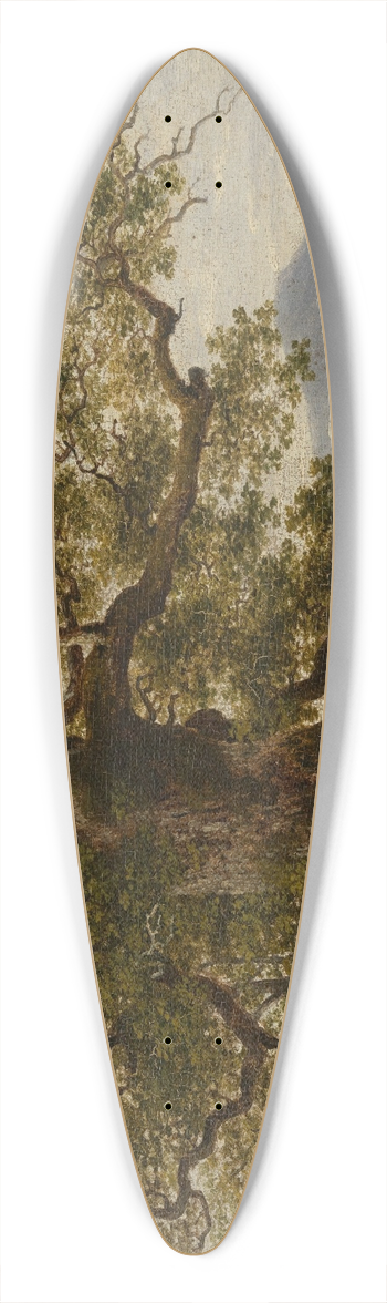 Georg Wilhelm Issel - Eichbaum in Landschaft 39.3 inch art pintail longboard deck