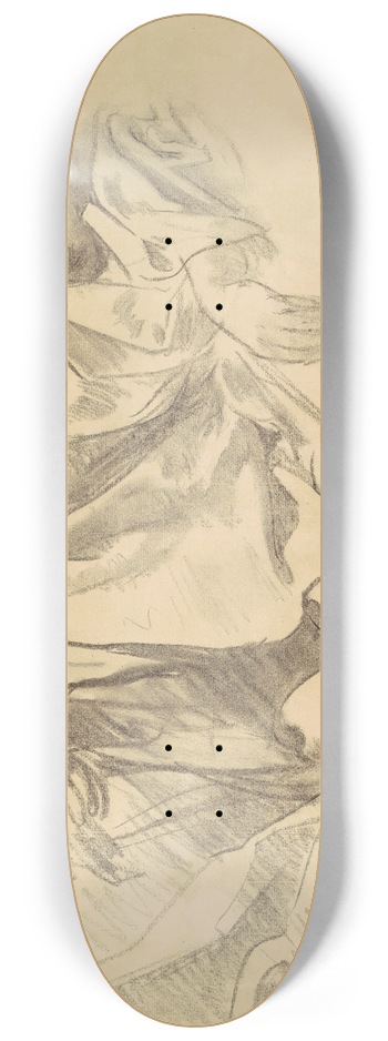 John Singer Sargent - Study of the Crucifixion for Fifteen Mysteries of the Rosary 8.25 inch art skate deck