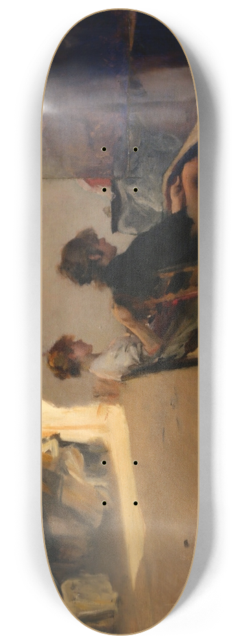 John Singer Sargent - The bead threaders of venice 8.25 inch art skate deck