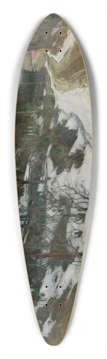 Gerhard Munthe - Winter in Nittedal 39.3 inch art pintail longboard deck