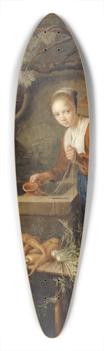 Gerrit Dou - Kitchen Maid At The Well 39.3 inch art pintail longboard deck