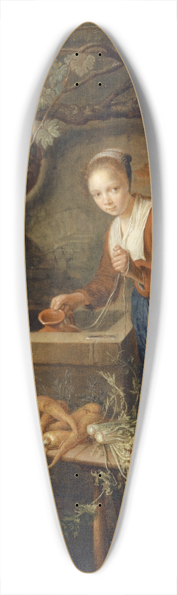 Gerrit Dou - Kitchen Maid at the Well 39.3 inch art pintail longboard deck