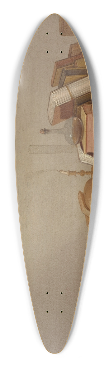 Gerrit van Vucht - A Vanitas with books, a skull, a candle and various objects on a table 39.3 inch art pintail longboard deck