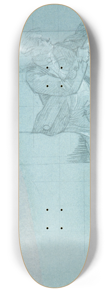 John Singleton Copley - Figure Astride Cannon Pulling Down Spanish Colors 8.25 inch art skate deck