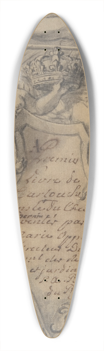 Gilles-Marie Oppenord - Study for a Cartouche 39.3 inch art pintail longboard deck