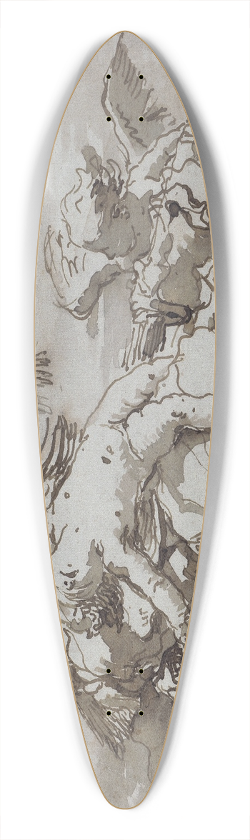 Giovanni Domenico Tiepolo - Sleeping Cupid on clouds 39.3 inch art pintail longboard deck