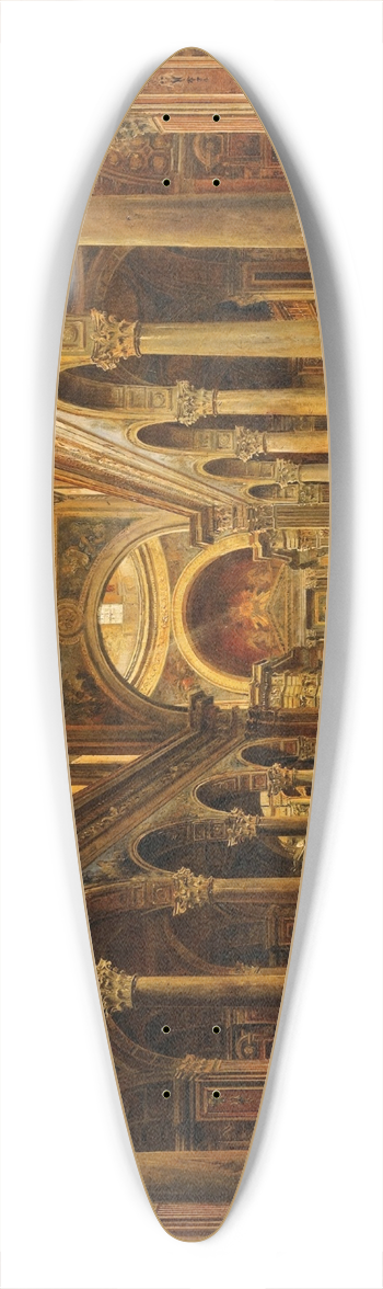 Giovanni Lanza - Intrieur dglise 39.3 inch art pintail longboard deck