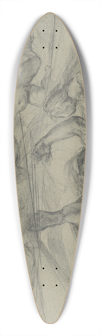 Giulio Cesare Procaccini - Ceiling Studies of a Prophet and a Putto Seen from Below 39.3 inch art pintail longboard deck