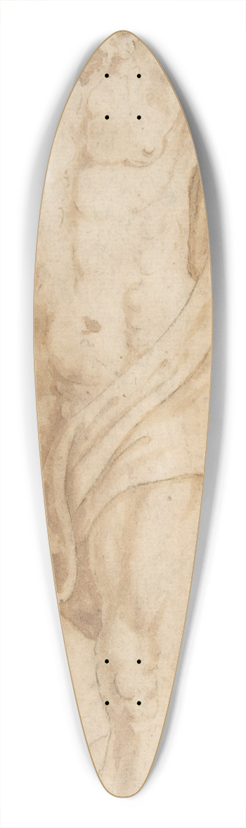 Giulio Romano - Neptune Holding a Trident and Standing on a Dolphin 39.3 inch art pintail longboard deck