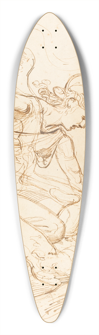 Giulio Romano - Saint Michael 39.3 inch art pintail longboard deck