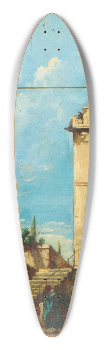 Giuseppe Bernardino Bison - An Architectural Capriccio with Figures 39.3 inch art pintail longboard deck