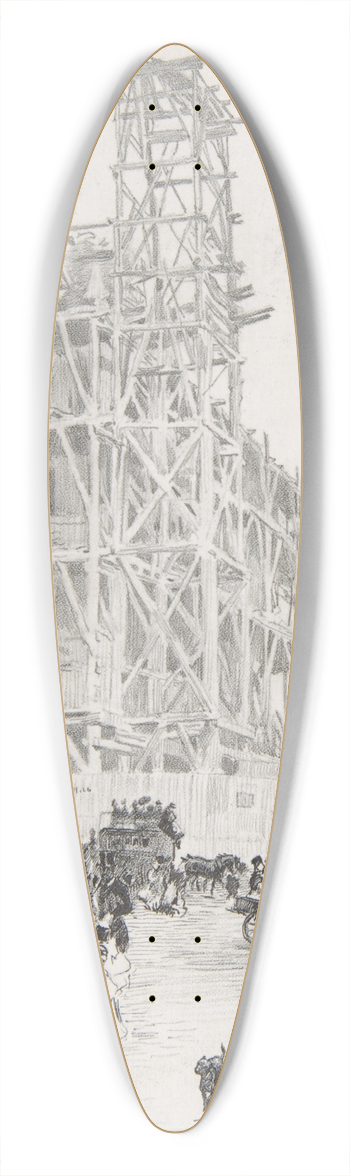 GiuseppeDe Nittis - Place des Pyramides, Paris 39.3 inch art pintail longboard deck