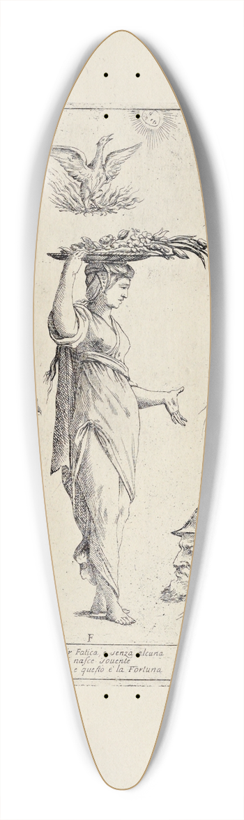 Giuseppe Maria Mitelli - Alfabeto in sogno Pl.07 39.3 inch art pintail longboard deck