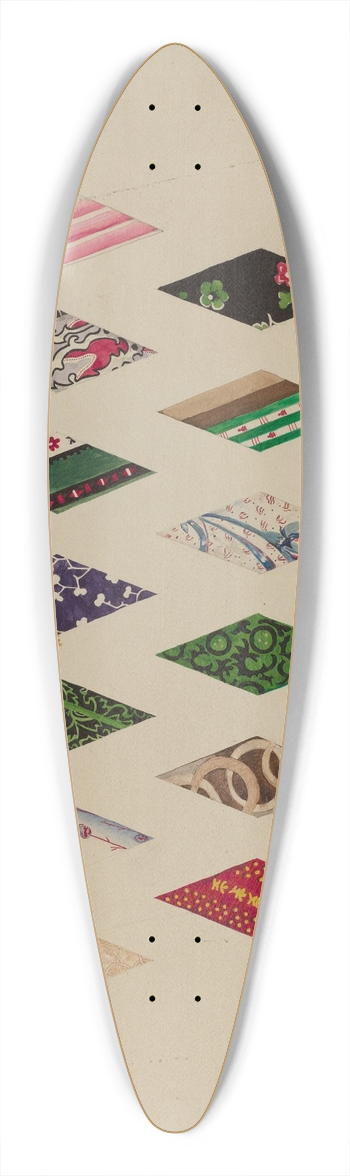 Gladys Phillips - Details of Patchwork Quilt 39.3 inch art pintail longboard deck