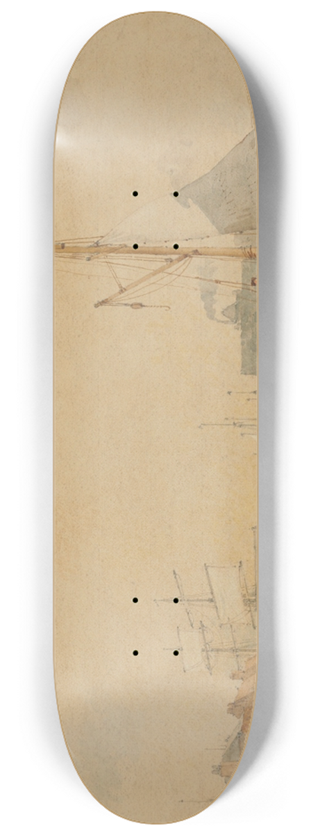 John Thirtle - A barge on a canal, Norfolk 8.25 inch art skate deck