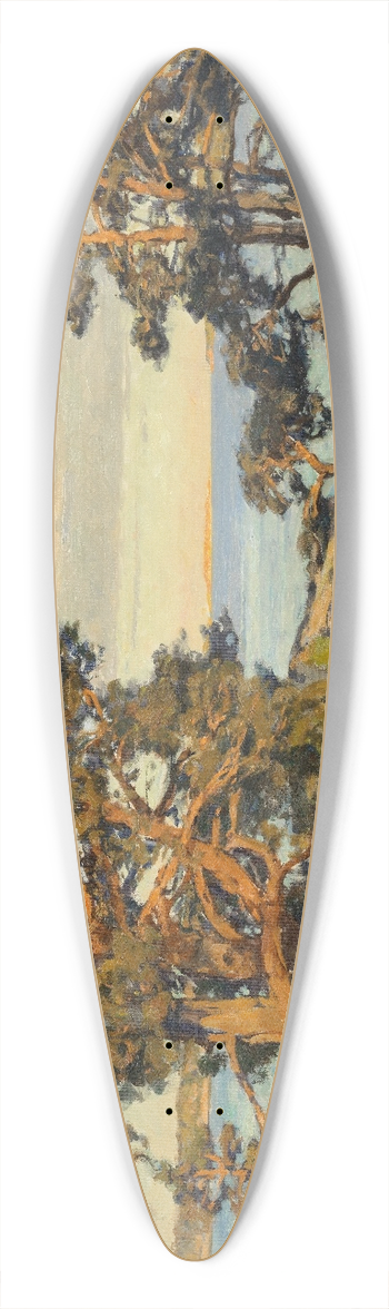 Gottfrid Kallstenius - Coastal landscape at sunset 39.3 inch art pintail longboard deck