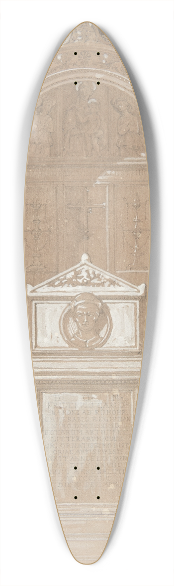 Gottfried Semper - Gravmle over baron C F von Rumohr 1845 39.3 inch art pintail longboard deck