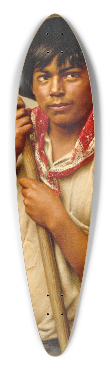 Grace Carpenter Hudson - Powley; Young Man Hoeing Corn 39.3 inch art pintail longboard deck