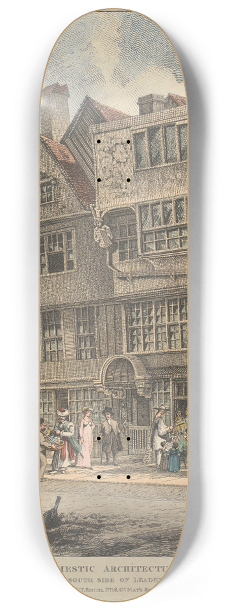 John Thomas Smith - Houses on the South Side of Leadenhall Street 8.25 inch art skate deck