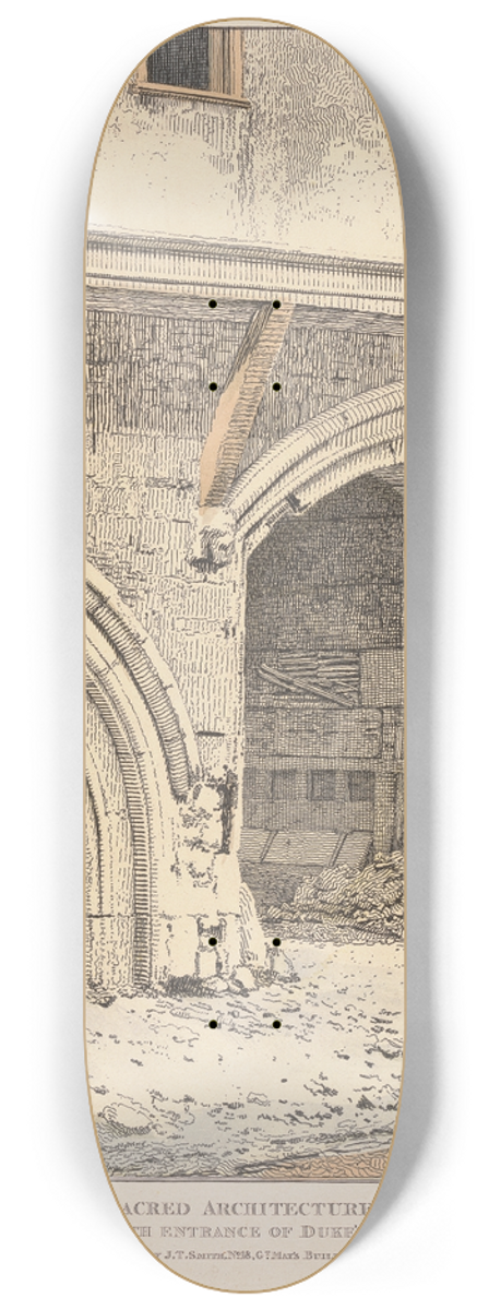 John Thomas Smith - The South Entrance of Dukes Place 8.25 inch art skate deck