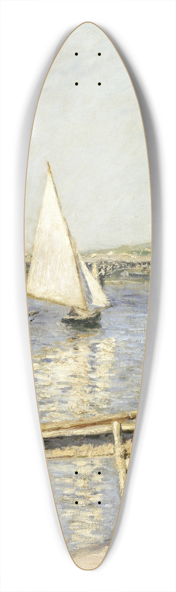 Gustave Caillebotte - Sailing Boats at Argenteuil 39.3 inch art pintail longboard deck