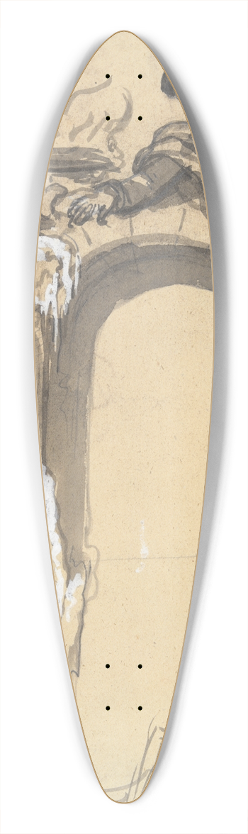Gustave Dor - Study for aFrontispiece 39.3 inch art pintail longboard deck