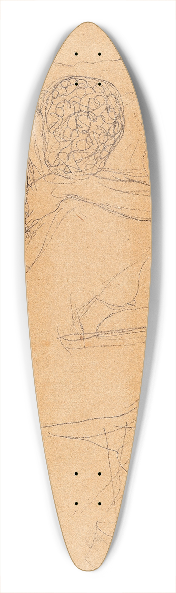Gustav Klimt - Lovers 39.3 inch art pintail longboard deck