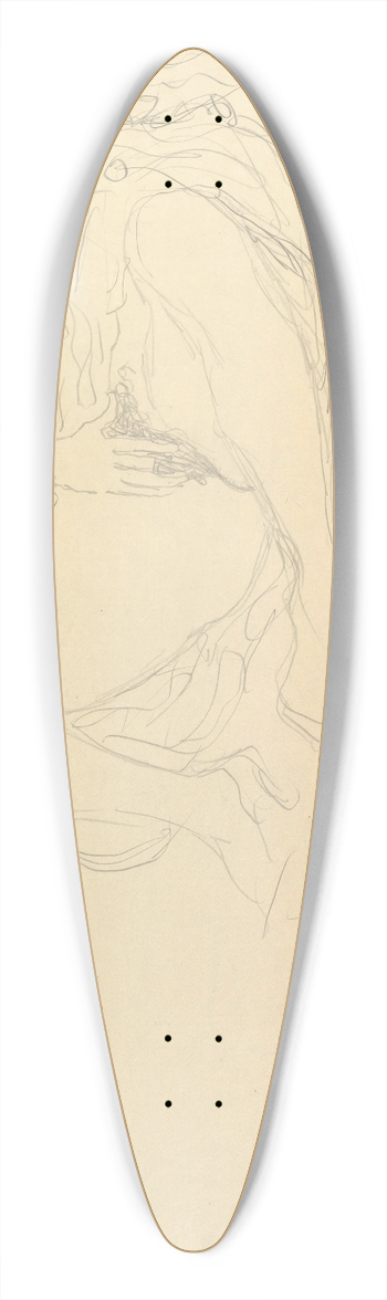 Gustav Klimt - Reclining Nude with Drapery 39.3 inch art pintail longboard deck