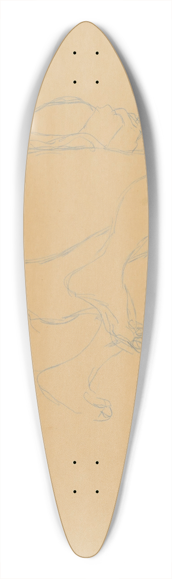 Gustav Klimt - Zusammengekauerter Halbakt 39.3 inch art pintail longboard deck