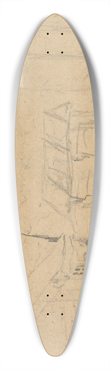 Gustav Wentzel - Farm Yard, Hallingdal 39.3 inch art pintail longboard deck